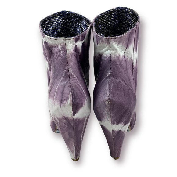 BRAND NEW 2011 Couture IRREGULAR CHOICE tie dye suede platform hexagonal boots - Picture 6 of 12